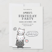 Süße Katzen Geburtstag  Einladung (Vorderseite)