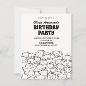 Süße Katzen Geburtstag Einladung (Vorderseite)