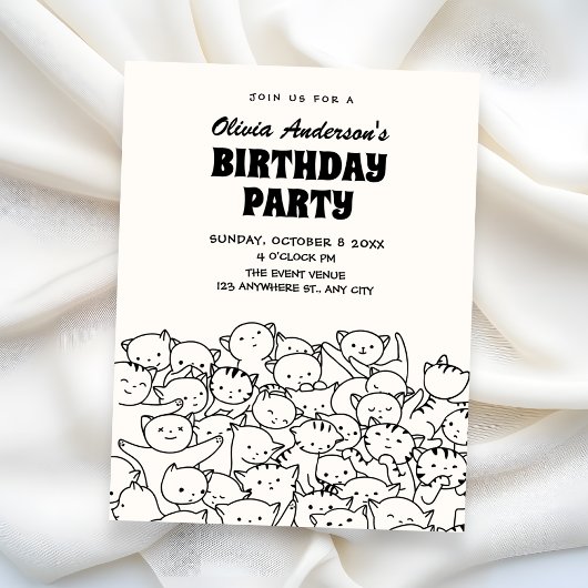 Süße Katzen Geburtstag Einladung