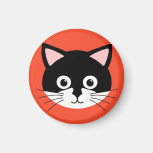 Süße Katzen-Gesicht lebendige Illustration Magnet