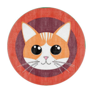 Süße Katzen-Gesicht lebendige Illustration Schneidebrett