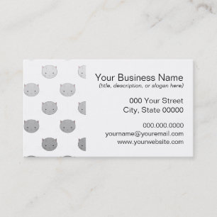Süße Katzen Gesichter in Schwarz Weiß Grau Visitenkarte