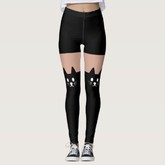 Süße Katzen-Gesichts Neuheit Spaß Leggings