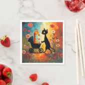 Süße Katzen-Giraffen-Servietten Serviette (Beispiel)