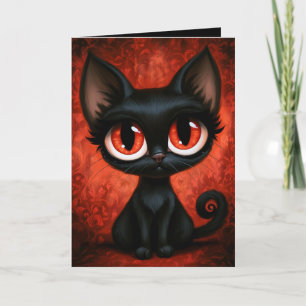 Süße Katzen Halloween-Illustration Karte