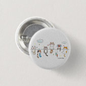 Süße Katzen hängen Knopf  Button (Vorne & Hinten)