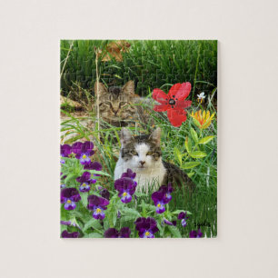 Süße Katzen im Garten Puzzle
