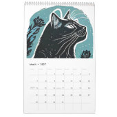 Süße Katzen im Linolschnitt – 2026 Kalender (Mär 2027)