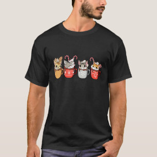 Süße Katzen im Weihnachtskaffee Katzenbesitzer Hei T-Shirt