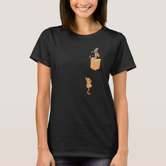 Süße Katzen in der Tasche Kitty Katze T-Shirt (Vorderseite)
