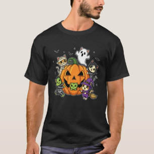 Süße Katzen in Geist Zombie Mumie Hexe Kostüm Katz T-Shirt