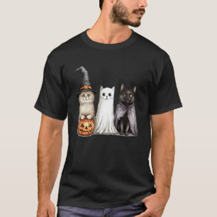 Süße Katzen in Hexen-Geister-Vampir-Kostümen Hallo T-Shirt