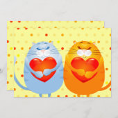 Süße Katzen in Liebe, Einladung (Vorne/Hinten)