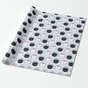 Süße Katzen in Partyhüten Geschenkpapier
