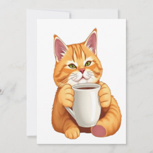 Süße Katzen Kaffee Save-the-Date-Karte Save The Date
