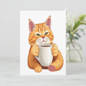 Süße Katzen Kaffee Save-the-Date-Karte Save The Date (Stehend Vorderseite)