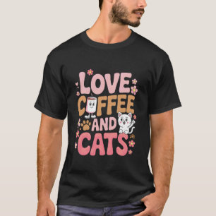 Süße Katzen-Kaffee-Trinker-Baristas-Café-Bistro-Wi T-Shirt