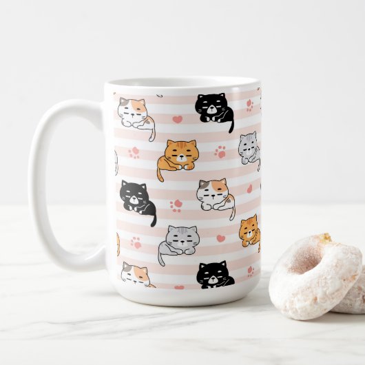 Süße Katzen Kaffeetasse (Mit Donut)