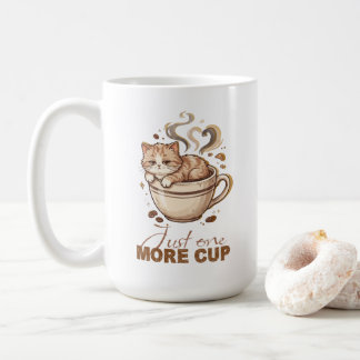 Süße Katzen-Kaffeetasse | Lustiges 'Nur noch eine Kaffeetasse