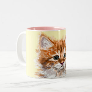 Süße Katzen-Kaffeetasse Zweifarbige Tasse