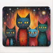 Süße Katzen Kosmische Galaxie Kunst Geschenk Mousepad (Vorne)