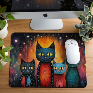 Süße Katzen Kosmische Galaxie Kunst Geschenk Mousepad