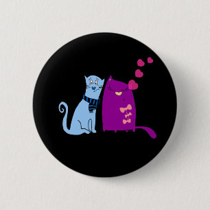 Süße Katzen lieben Design Button