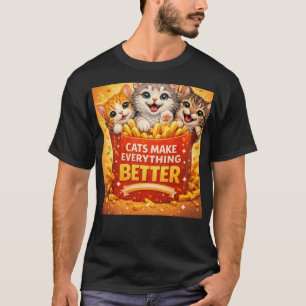 Süße Katzen Machen Alles Besser Cartoon-Design T-Shirt