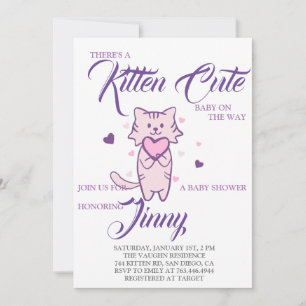 Süße Katzen Mädchen Baby Shower Einladung