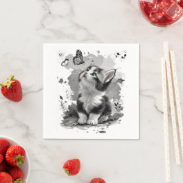 Süße Katzen-Miau-Papier-Tücher Serviette