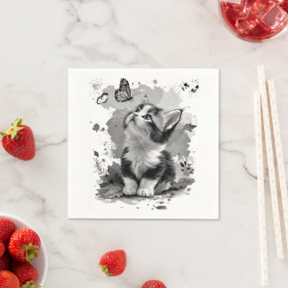 Süße Katzen-Miau-Papier-Tücher Serviette