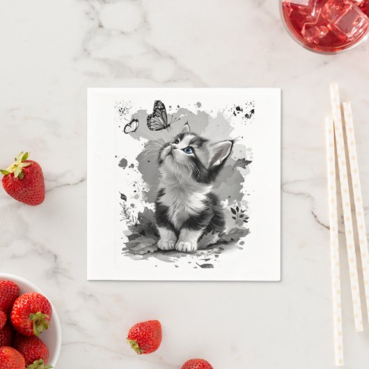Süße Katzen-Miau-Papier-Tücher Serviette (Beispiel)