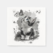 Süße Katzen-Miau-Papier-Tücher Serviette (Vorderseite)
