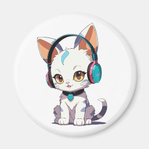 Süße Katzen mit Kopfhörern Charm Magnet