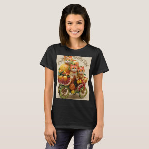 Süße Katzen mit Obstkarren-Grafik-T-Shirt T-Shirt