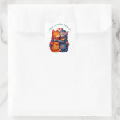 Süße Katzen mit Schals, gemütliche Freunde 🐱 Quadratischer Aufkleber (Tasche)