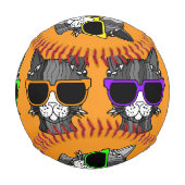 Süße Katzen mit Sonnenbrillen Baseball (Rückseite)