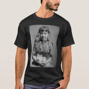 Süße Katzen mit viktorianischem Mädchen - Vintage- T-Shirt