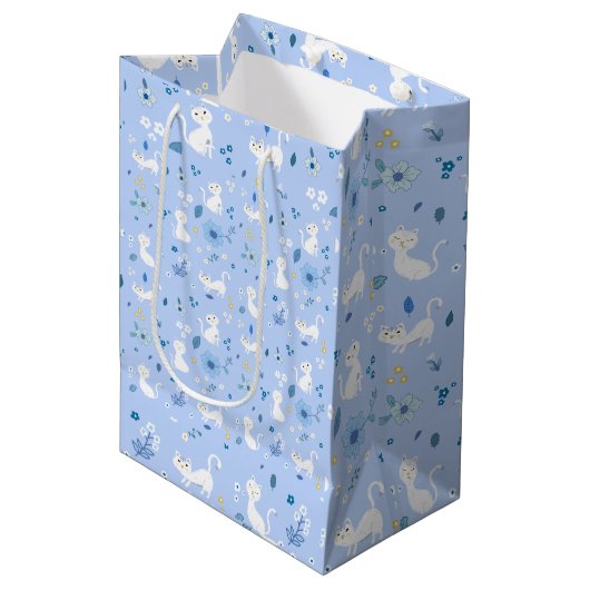 Süße Katzen Mittlere Geschenktüte (Vorderseite Schrägansicht)