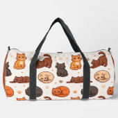 Süße Katzen Muster Individueller Monogramm Name Ki Duffle Bag (Vorderseite)