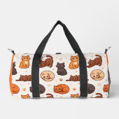Süße Katzen Muster Individueller Monogramm Name Ki Duffle Bag (Vorderseite)