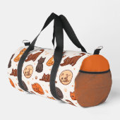Süße Katzen Muster Individueller Monogramm Name Ki Duffle Bag (Rechte Ecke)