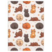 Süße Katzen Muster Individueller Monogramm Name Ki Klemmbrett (Rückseite)