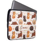 Süße Katzen Muster Individueller Monogramm Name Ki Laptopschutzhülle (Vorne Rechts)