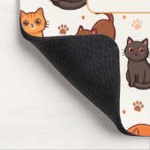 Süße Katzen Muster Individueller Monogramm Name Ki Mousepad (Ecke)