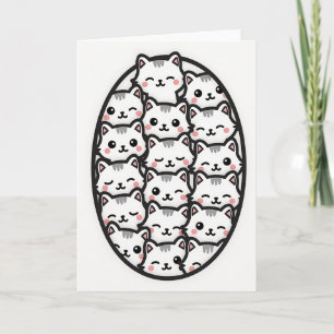 Süße Katzen Muster Kunstkarte Karte