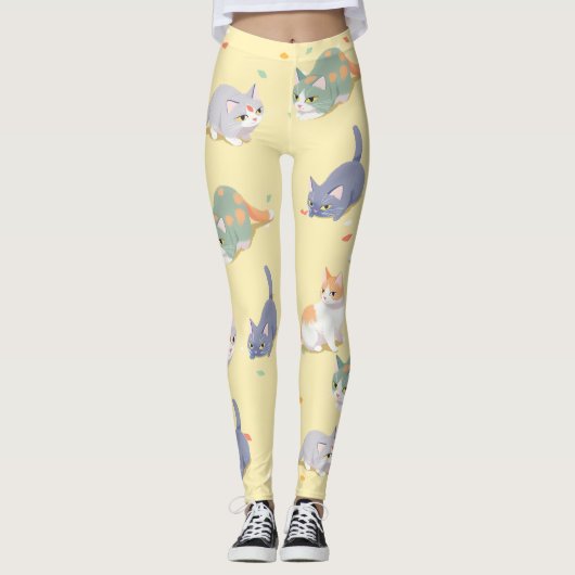 Süße Katzen-Muster-Leggings Leggings (Vorderseite)