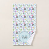 Süße Katzen Muster Monogramm Badhandtuch Set (Handtuch)