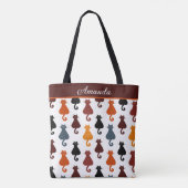Süße Katzen Muster Personalisiert Tasche (Rückseite)