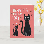 Süße Katzen Muttertagskarte Karte (Gelbe Blume)